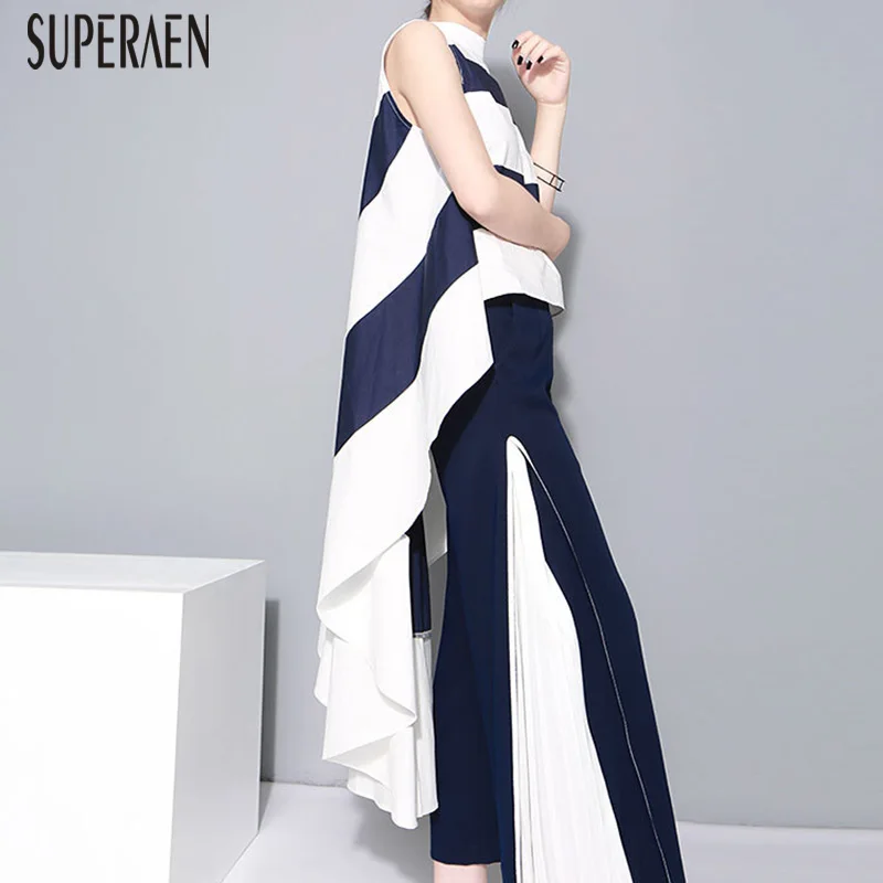 

SuperAen 2019 Summer New Sleeveless Shirt Wild Fashion Casual Cotton Ladies Blouses and Tops Stand Collar Women Clothing