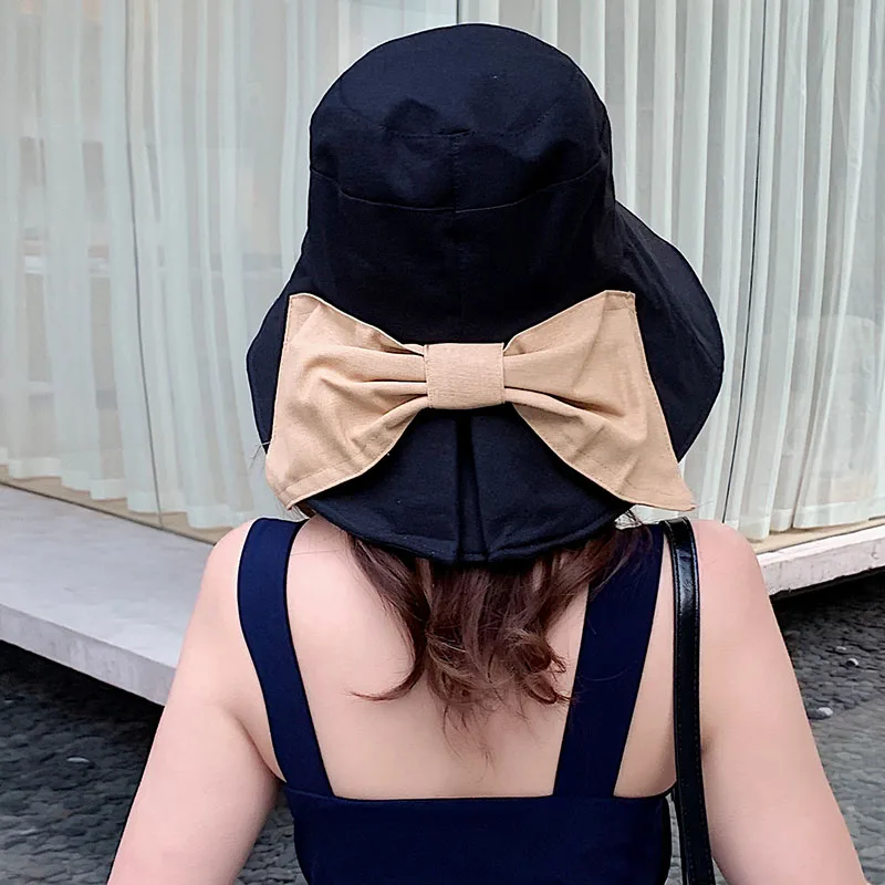 sun hats for women summer hat women beach hat summer women bucket hat bow  (19)