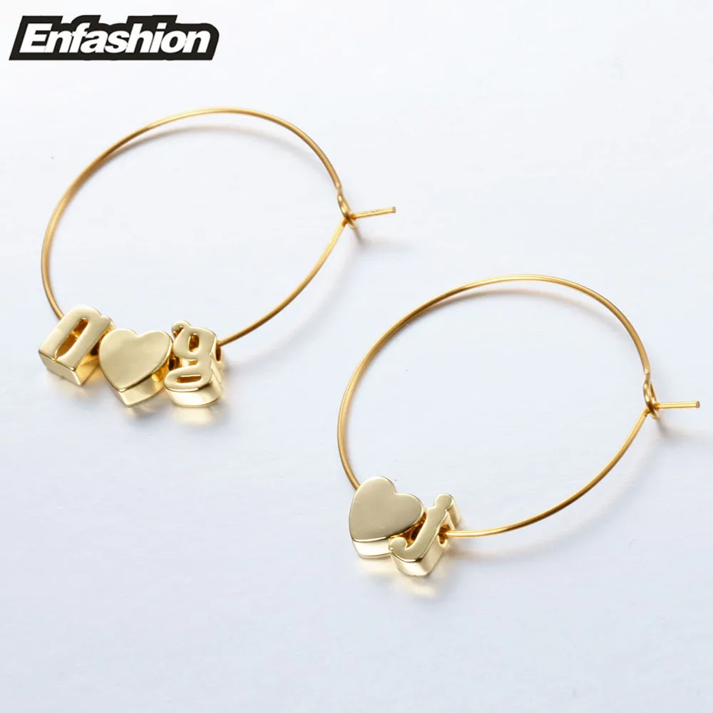 Enfashion серьги кольца с буквами золотистого цвета Alfabet круглые для женщин сделай