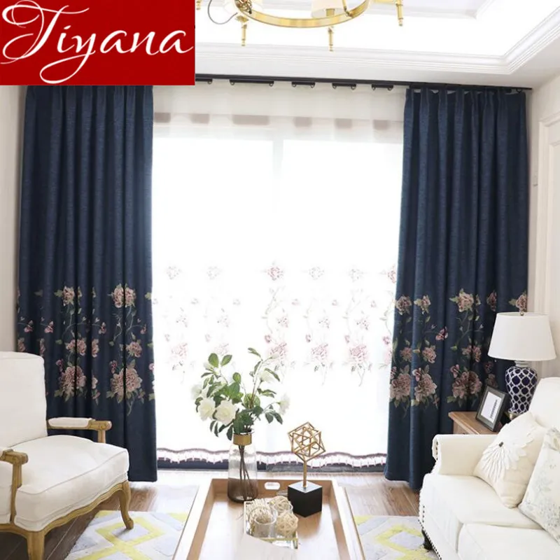 Window font b Curtains b font For Modern Living Room Embroidered Voile Sheer Floral font b