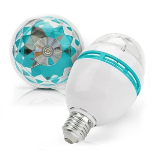 LED Disco Light Bulb E27 Rotating Strobe Bulbs Multi Changing Color Crystal Stage Party Lights Disco Lamp for Party Bar Lumiere