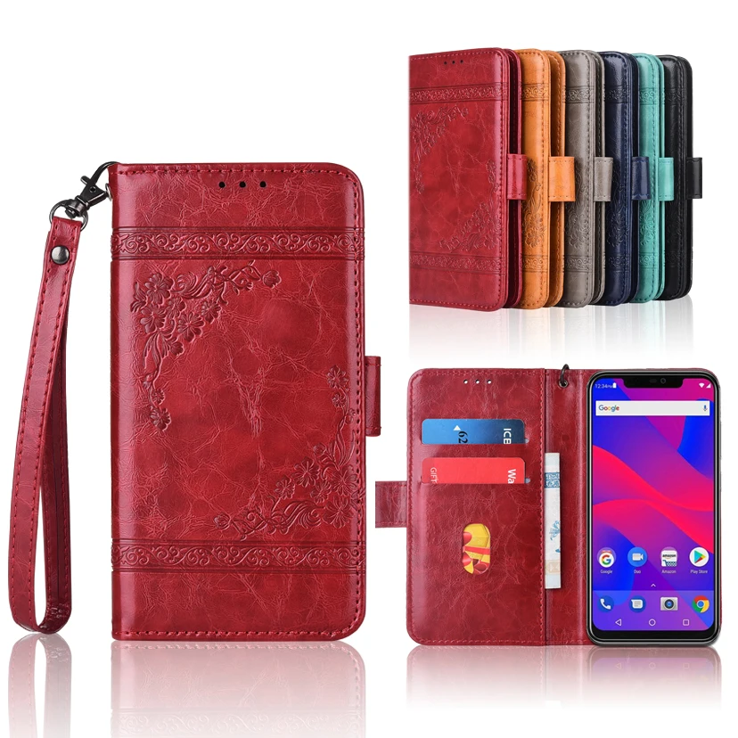 

Newest Wallet case for Blu Vivo XI+ Flip case with Strap,100% special PU leather embossing flower Book case