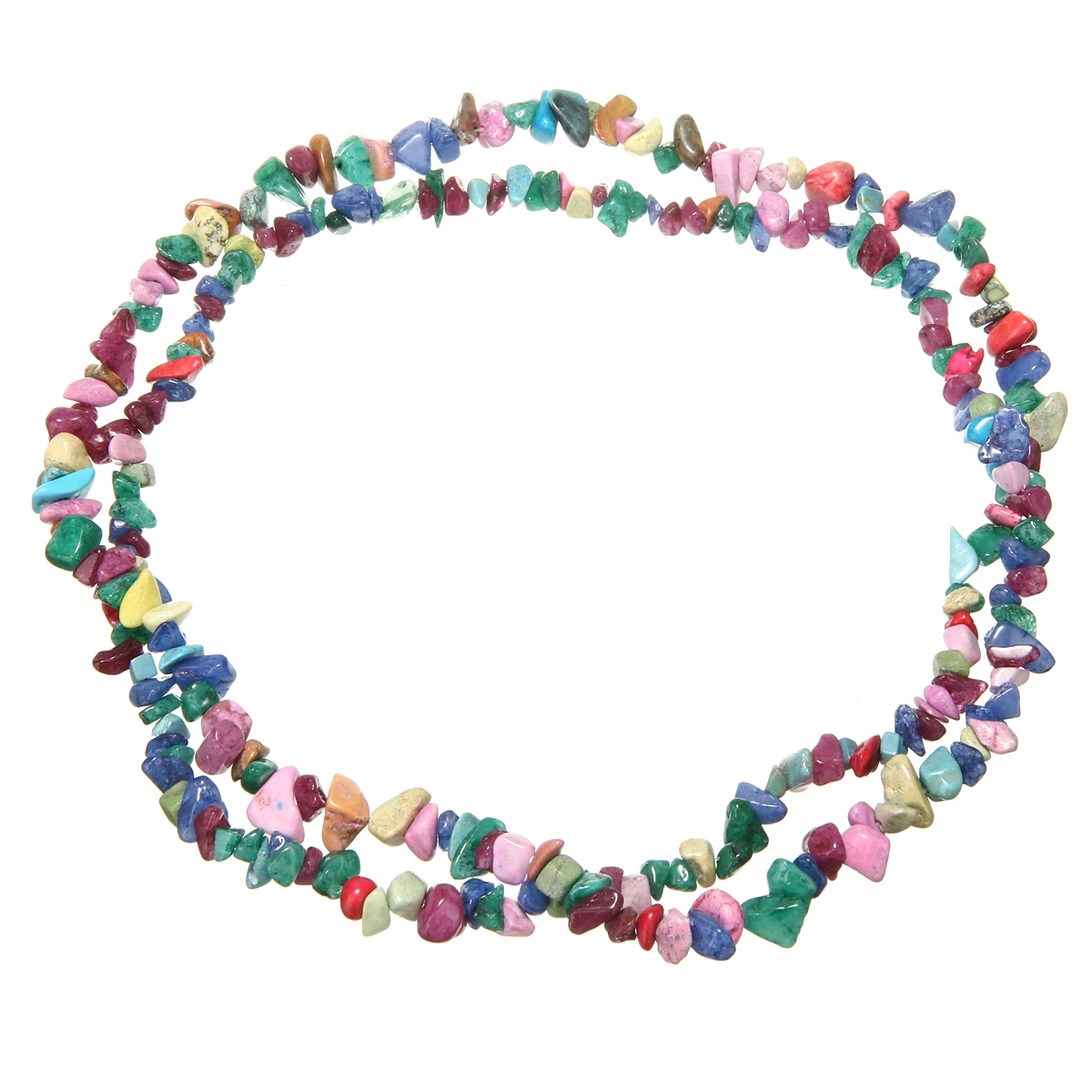 Mini Gemstone Gravel Bead Small Colorful Quartz Crystal Stones Handmade Craft DIY Jewelery Making Necklace Gift 84cm Long