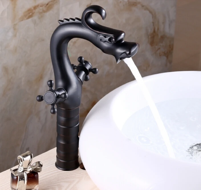 

Taller Dragon Bathroom Countertop Sink Faucet Oil Rubbed Bronze Basin Mixer Tap