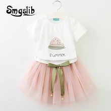 

2018 New Fashion Toddler Kids Girl Clothes Set Summer Short Sleeve Mini Boss T-shirt Tops + Skirt 2PCS Outfit Child Suit