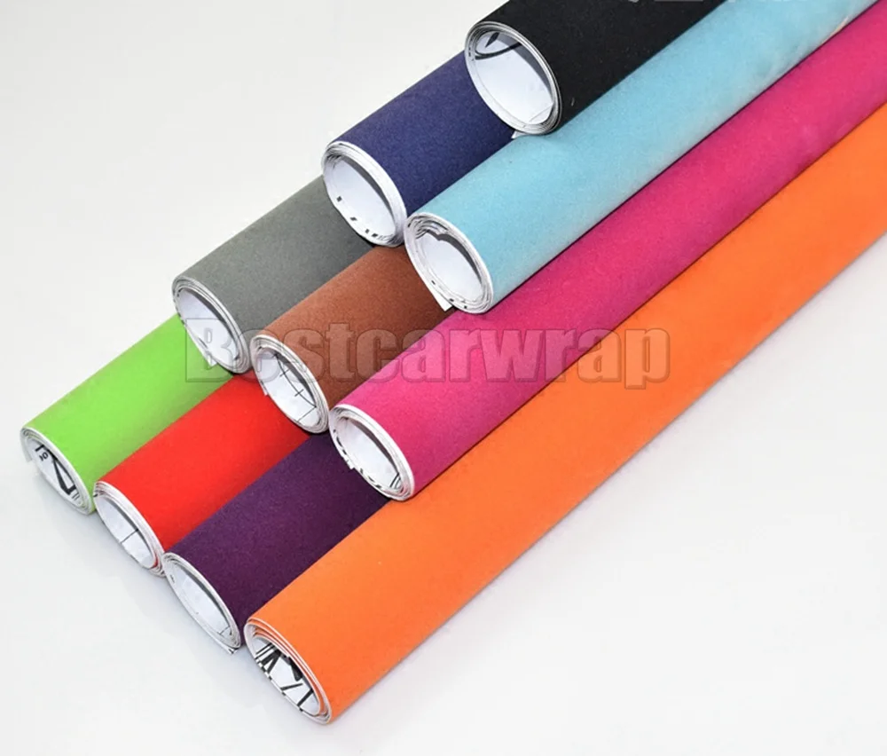 Alcantara Black vinyl velvet  car wrap film foil  Sticker suede leather wrapping  (39)