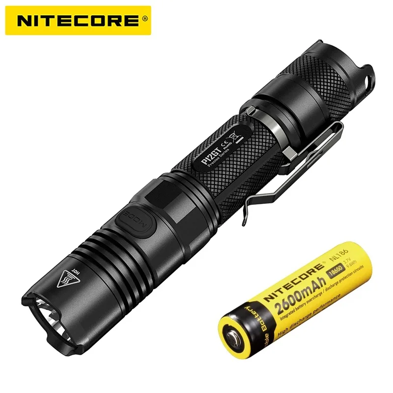 NITECORE P12GT светодиодный фонарик CREE XP-L HI V3 светодиодный 1000 люмен 320 м Луч расстояние с 2600 мАч 18650 аккумулятор