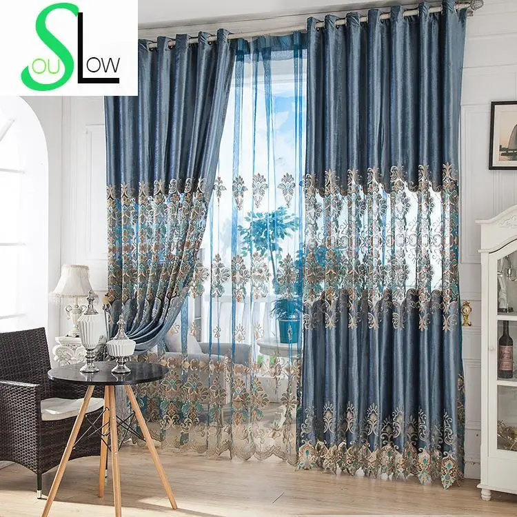 

SLOW SOUL Curtains Modern Simple Flannelette Curtain Embroidered Roman For Living Room Kitchen Bedroom Tulle Cortinas Fabric