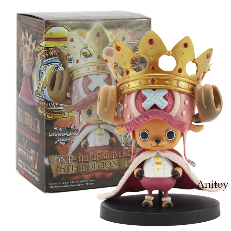 Аниме Одна деталь DXF Grandline Для мужчин в 15th Edition vol.4 Тони Чоппер с короной ПВХ Рисунок Коллекционная модель игрушки 8 см