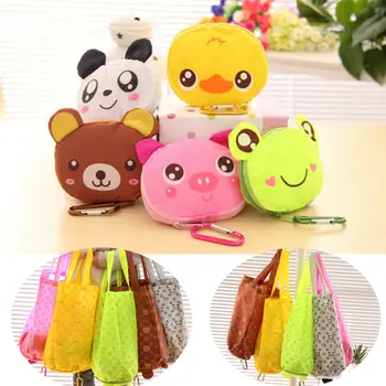 

Cute cartoon animal foldable shopping bag portable recycling reusable ladies Tote bag gift bag