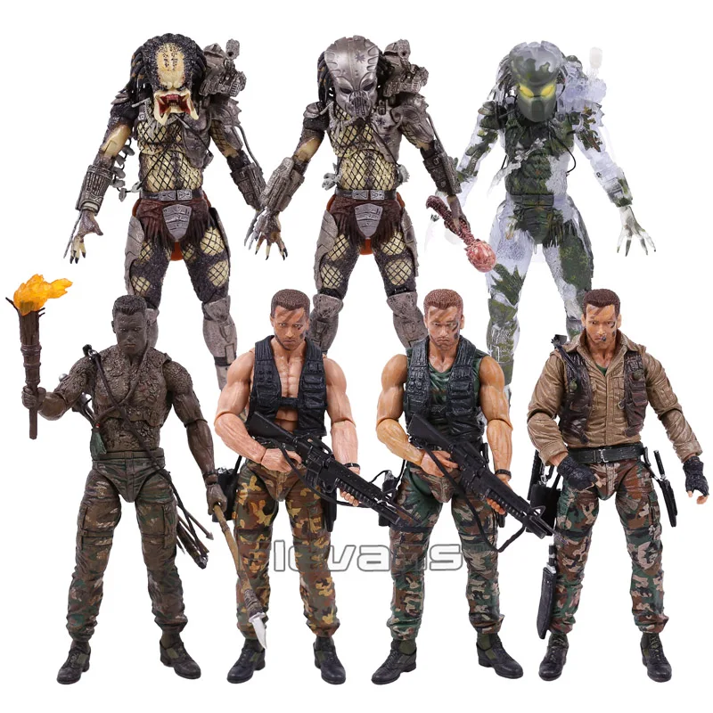 NECA PREDATOR 30th anniversary Jungle Patrol encoming excussion Маскировка голландский Охотник за джунглями Unmasked Demon фигурка 18 см