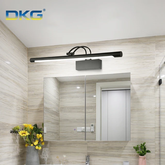 Led Mirror Light Bathroom Waterproof 12W 90 260V Black Silver Shell