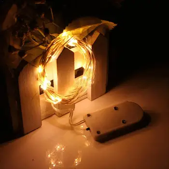 

2m/6.56ft 20LED Copper Wire String Lights Button Battery Box Waterproof Copper Color Wire High Quality Light Switch Indicator