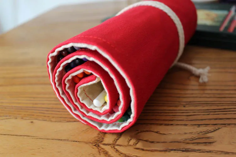 Emoshire Cloth light curtain cotton canvas handmade cloth pencil pencil bag large capacity pen secret garden (10)