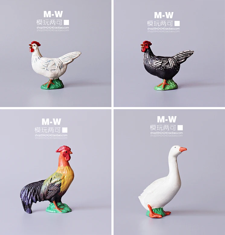Pvc Gambar Model Simulasi Hewan Unggas Pertanian Rooster Hen Putih