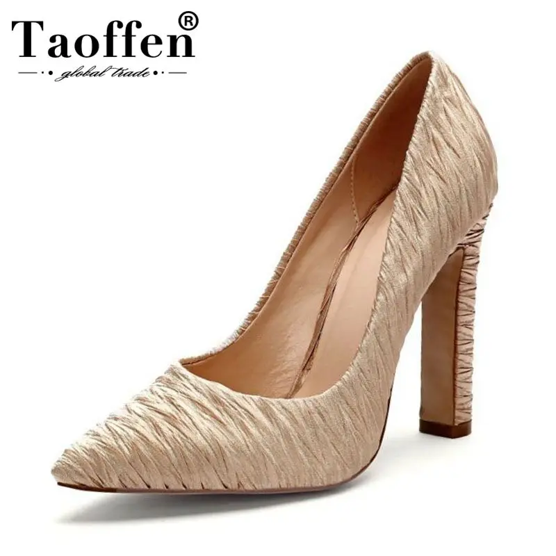 

TAOFFEN Women Plus Size 34-45 Office Ladies Pumps Party Wedding Sexy Super High Heel Shoes Women Pointed Toe Pumps Footwear