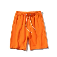 Эластичная резинка на талии оранжевый серый черный синий однотонный с кулиской мужские шорты хлопок хип поп свитер уличная спортивная одежда для мужчин