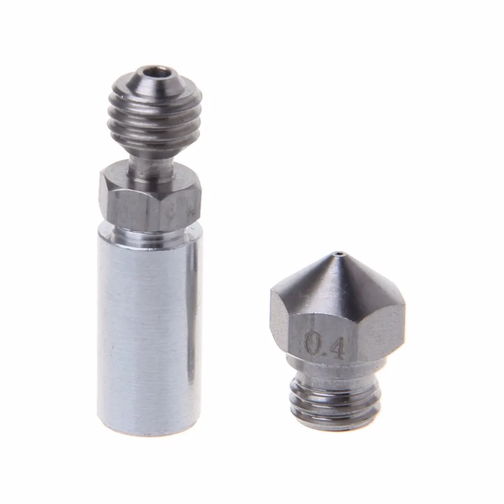 

MK10 All Metal Hotend Kit M7 Nozzle 0.4mm 1.75mm Thermal Barrier Tube HUDD_1