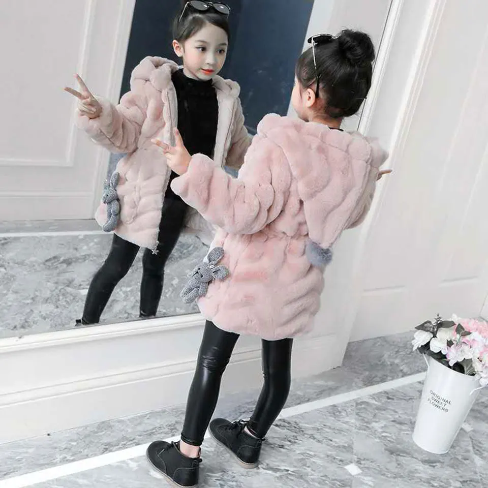 

For Age 3-12 Yrs Baby Girls Jacket 2019 Autumn Winter Coat Kids Warm Thick Hooded Children Outerwear Coat Toddler Girl Clothing
