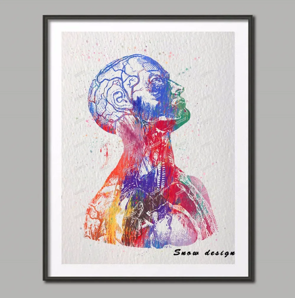 Original Watercolor Human Head Torso Anatomy Canvas Non Diamond Painting Medical Wall Art Poster Print Pictures Home Decoration Buy At The Price Of 7 79 In Aliexpress Com Imall Com