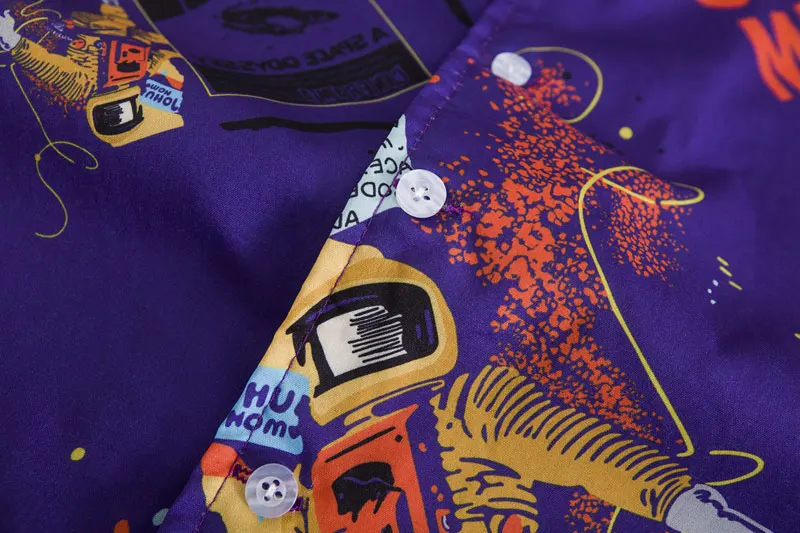 Astronaut Graffiti Ink Print Dress Shirts 3
