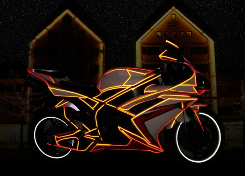 Яркий велосипедный отражатель наклейка 8 м длина безопасная велосипедная наклейка на обод Светоотражающая наклейка s флуоресцентная MTB наклейка для велосипеда