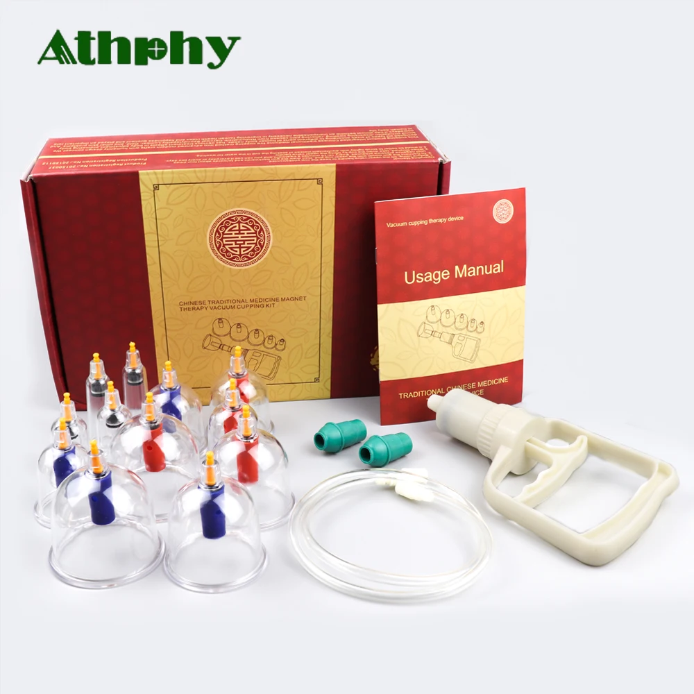 Athphy 12 шт. вакуумные банки китайский физический массажер банки чашка для терапии Лидер продаж массаж тела антицеллюлитные чашки массажер для спины