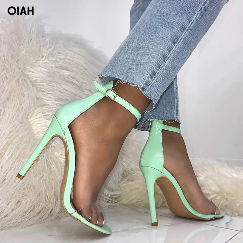 

Perixir PVC Transparent Women Sandals Clear Open Toe High Heels Summer Ankle Strap Women Pumps 2018 Fashion Party Shoes