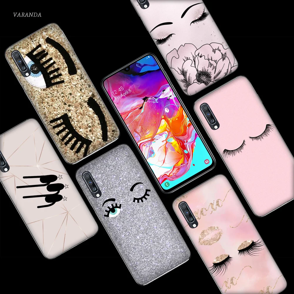 Розовый чехол с принтом ресниц для Samsung Galaxy A50 A70 A51 A71 5G A80 A60 A40 A30 A20 A10 A30s A20e A10s A7 A9 2018