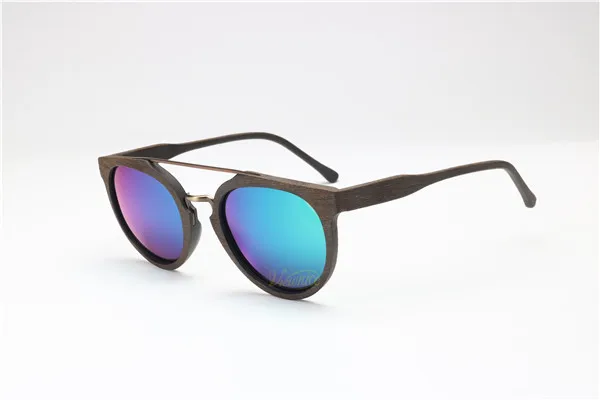 Новые солнцезащитные очки для женщин для мужчин винтажные модные поляризационные 09 круглое кольцо деревянные стеклянные очки oculos de sol feminino мужские рыболовные - Цвет линз: C19 Green