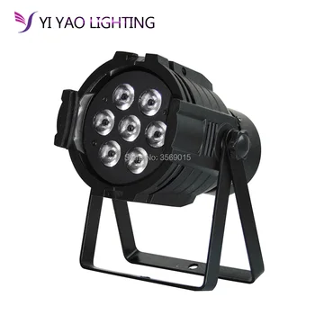 

7X12W Cast aluminum RGBW LED Par Stage Lights with DMX Master Slave Sound activated for DJ Party Disco Power plug