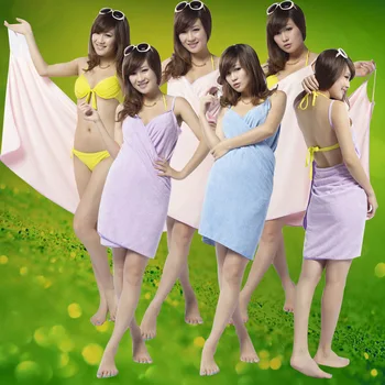 

fashion Lady Girl Microfiber bath towel can wear fast dry soft beach Towel Beach Spa Towel bathrobe Customizable 70*140cm