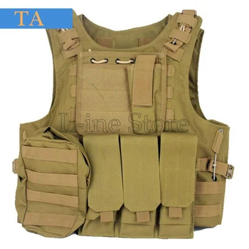 

Military Hunting Tactical Molle Vest Airsoft Outdoor Chest Rig W/ Triple 5.56mm Rifle Mag Pouch Bags Vest