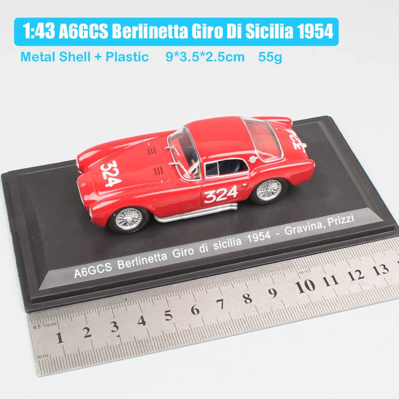 Классический 1:43 Масштаб старый A6 GCS Berlinetta тур по Сицилии Италия 1954 гонщик № 324 Gravina Prizzi литье под давлением модельные машины игрушечный автомобиль