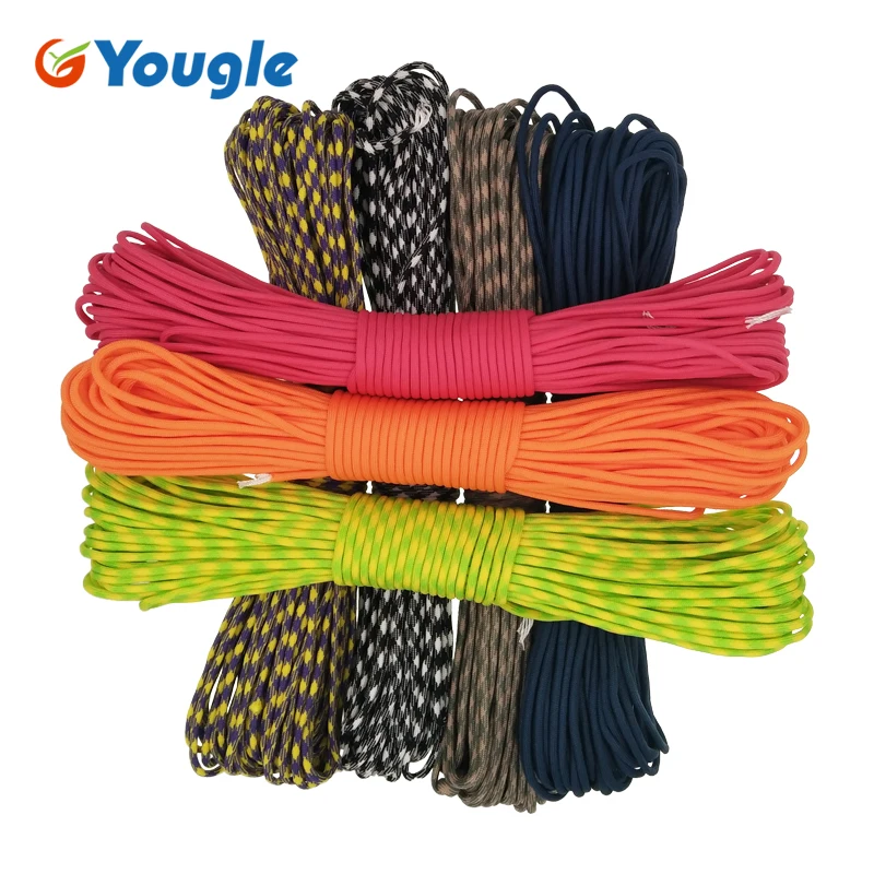 Yougle paracord في 550 المظلة الحبل الحبل حبل مل المواصفات النوع الثالث 7 السواحل 100ft تسلق التخييم بقاء المعدات 39-45