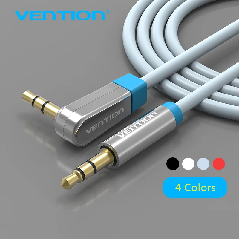 Vention 3.5mm Aux Cable Jack to Jack Gold Plated 90 Degree  Right Angle  Audio Cable for Car  for iphone  beats headphone
