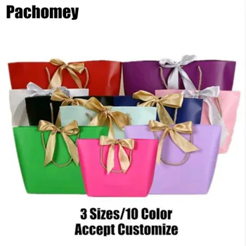 

10pcs/lot Paper Gift Bag With Handle Wedding Birthday Party Gift Package Bags Christmas New Year Wholesale PP071801