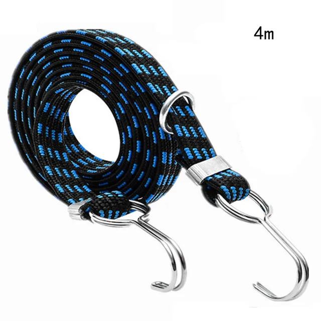 Высококачественная эластичная веревка для мотоцикла, велосипедная веревка, повязки для багажа, обернутый ремень, обернутый в связывающее Крепление багажника, 5 цветов - Цвет: Blue -400cm