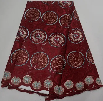 

5yards red swiss voile lace in switzerland latest african laces 2019 cotton lace for dress swiss dry lace in switzerland PS-Q45