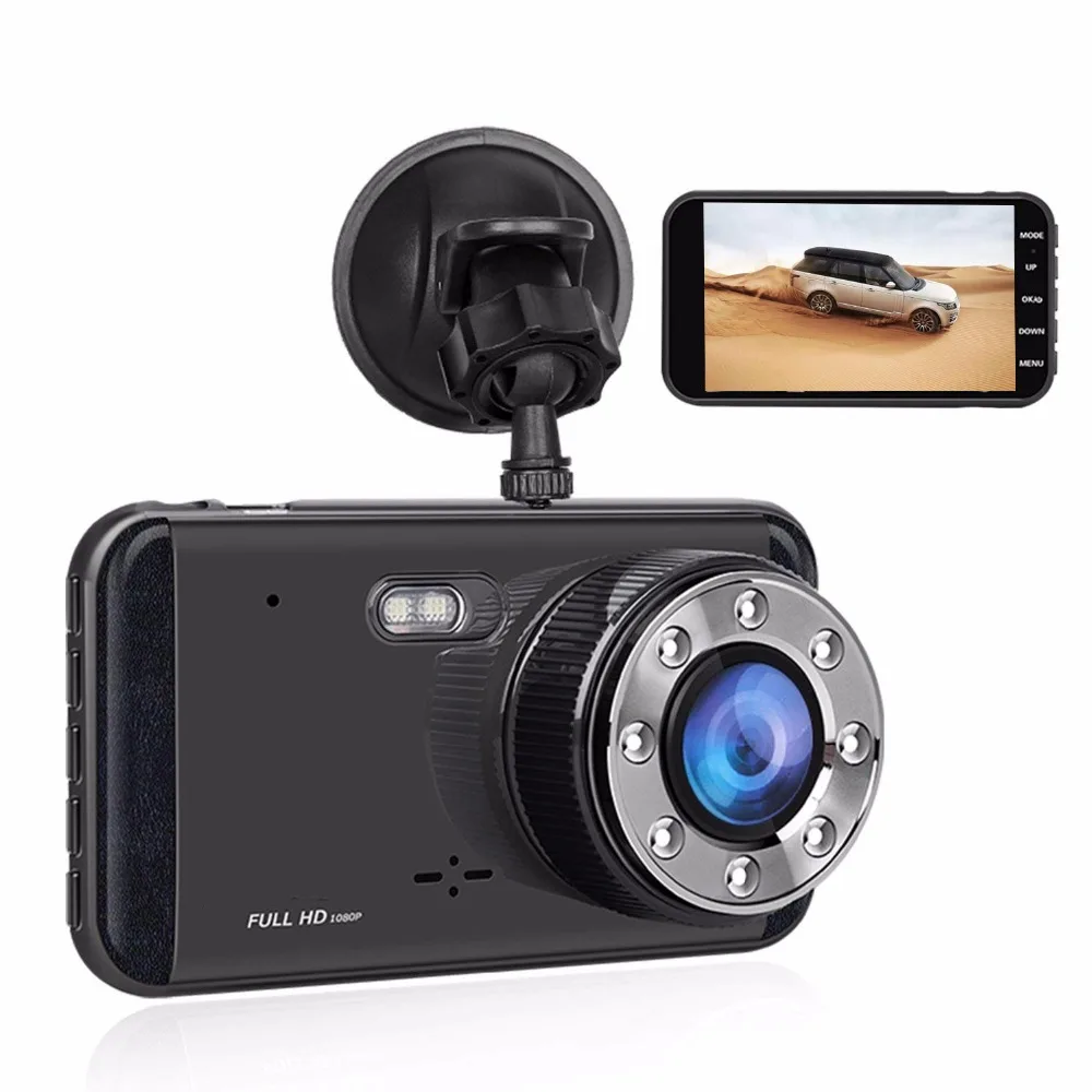Goede Ecartion Nieuwe Auto DVR Dash Cam Dual Lens Voor 1080 p + Achter 720 p Video Recorder Nachtzicht Auto camera Parking Auto Registrar ADAS