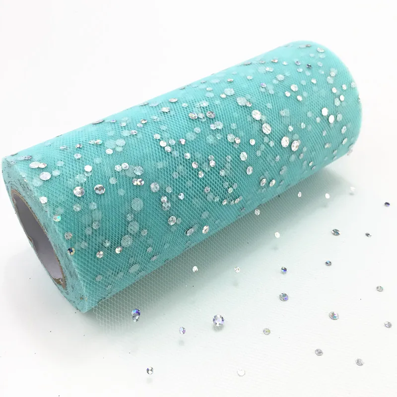CHASANWAN рулон тюля 15 см(22 м/рулон) катушка пачка свадебное украшение детский душ органза лазер поделки на день рождения принадлежности - Цвет: dx Tiffany Blue