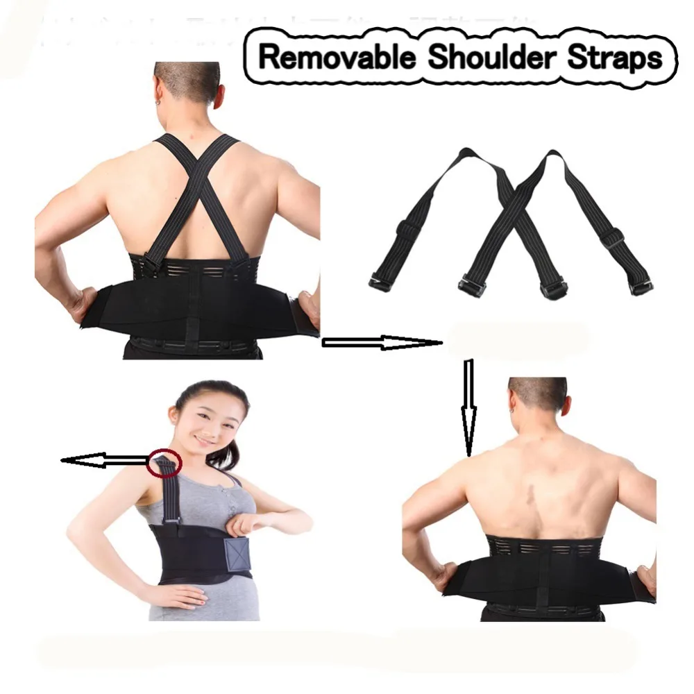 Heavy Lift Back Support Belt /& Waist Brace w Adjustable suspenders Size Large