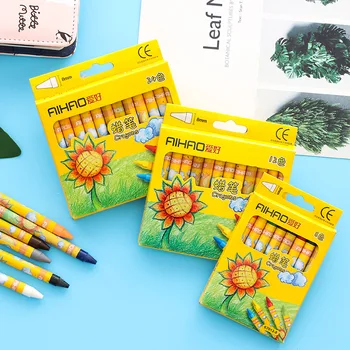 

8/12/24 Colors Non-Toxic wax Crayon Creative Graffiti Kawaii Pens For Kids Painting Drawing Art Supply School Office Supply