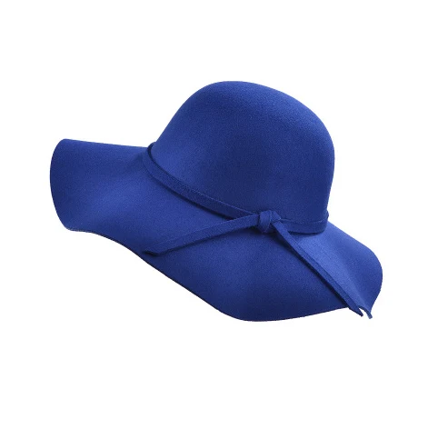 Royal blue Осень зима лето мода Fedoras Винтаж чистый женская пляжная шляпа от солнца женский волны с большими полями шляпа от солнца Fedoras леди шляпа от солнца - Цвет: Royal blue