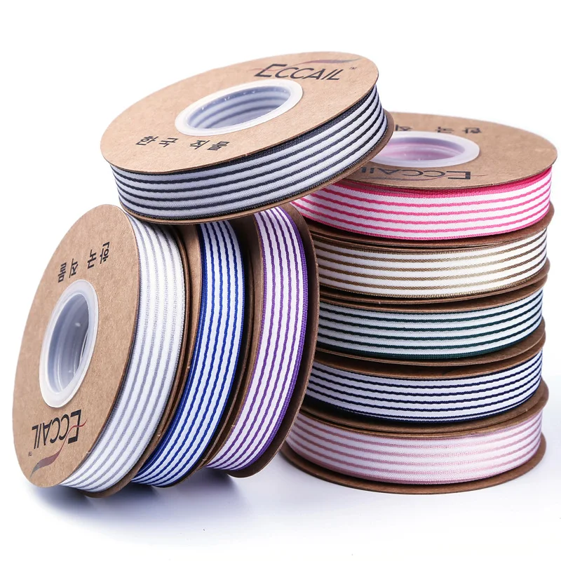 

10 Yards 16mm Stripe Grosgrain Ribbons Tape DIY Handmade Craft Materials Bouquet Gift Wrapping Wedding Party Decorations