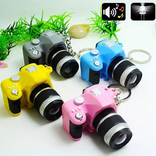 

Cute Mini Digital Single Lens Reflex DSLR Camera Style LED Flash Light Keychain