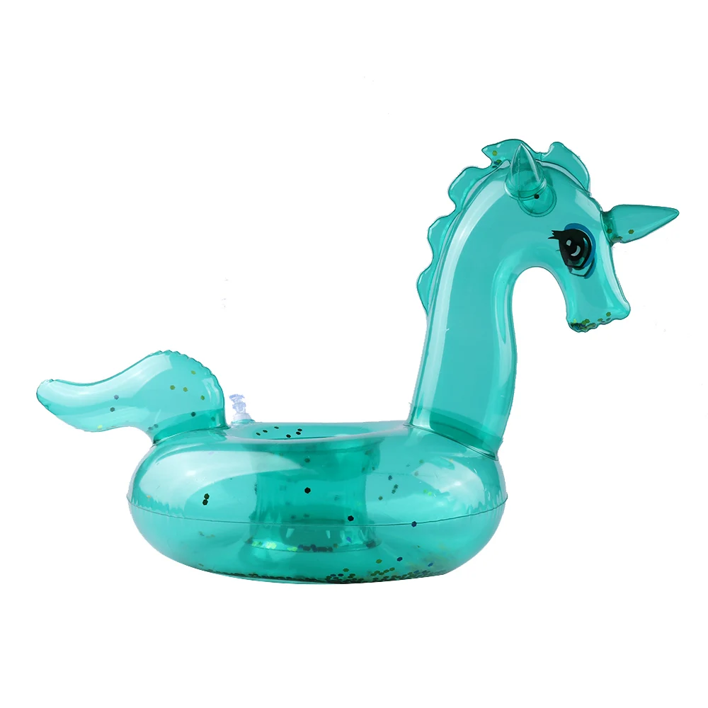 Green unicorn Мини-плавающий держатель для чашки, надувные игрушки для бассейна, вечерние детские игрушки для воды, украшение, надувной бассейн, поплавок, держатель для напитков - Цвет: Green unicorn