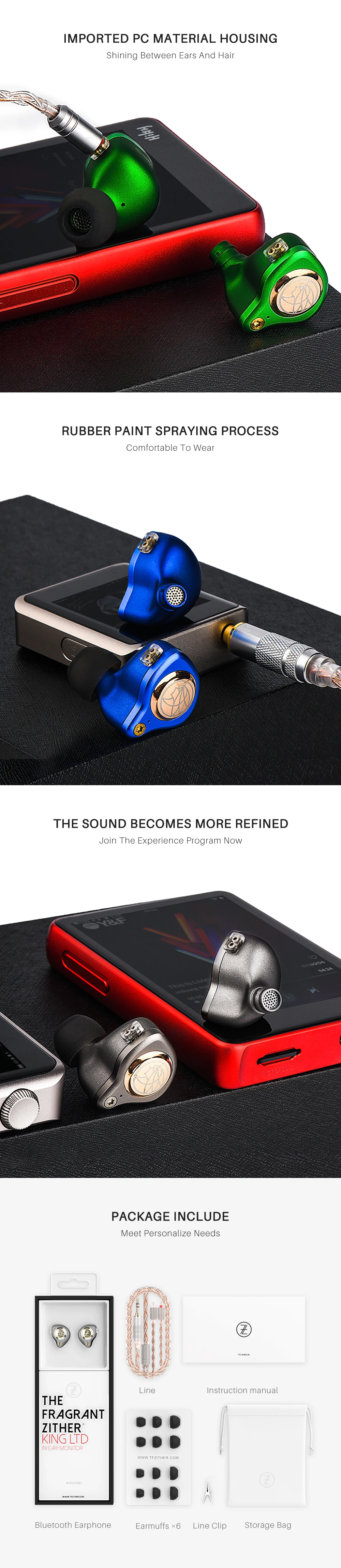 TFZ/KING LTD Hi-Fi наушники, 8-ядерный посеребренный кабель, шейным Hifi Басс, Шум индивидуальные динамический гарнитура для iphone