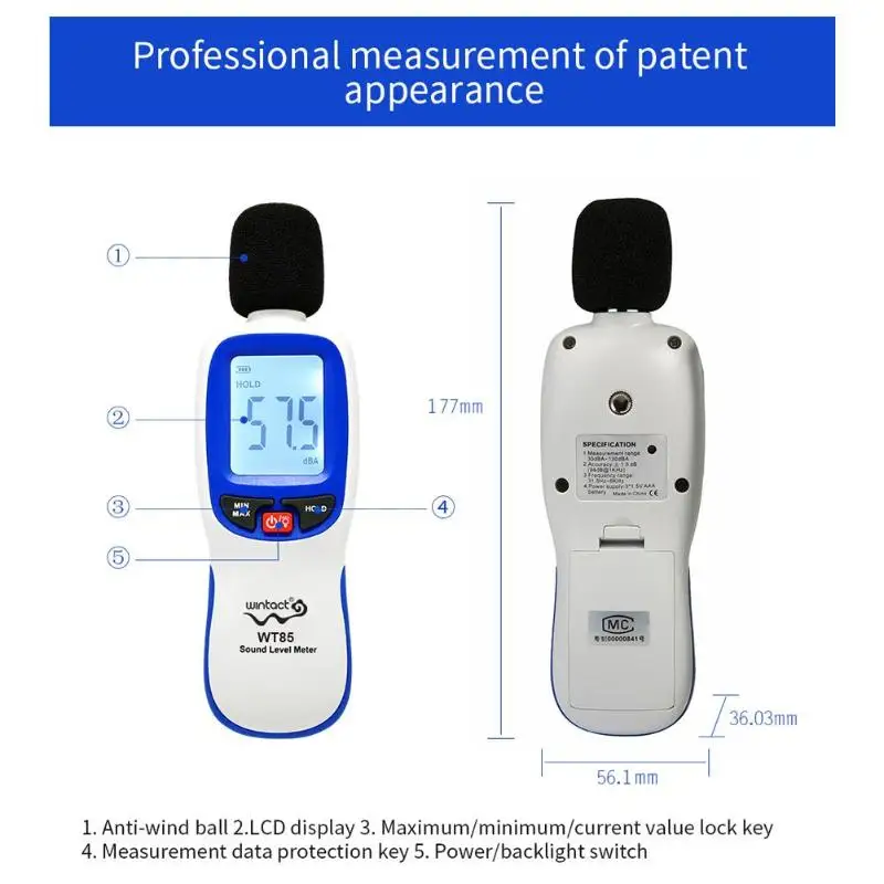 30-130дб цифровой измеритель уровня звука, измеритель уровня шума, децибел, диктофон, звуковой детектор шума