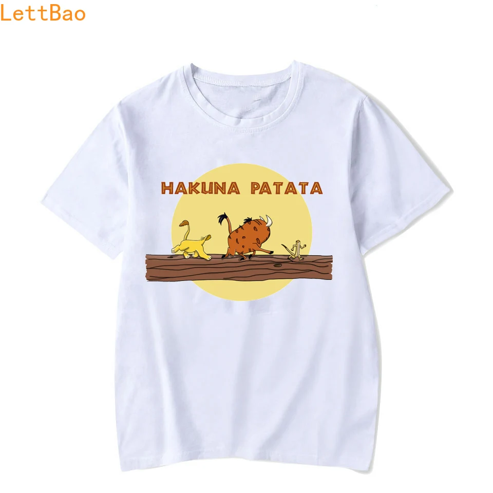 

couple t-shirt men Unisex Hakuna Matata Lion King vogue animal print summer cotton tops 90s streetwear kpop tumblr t-shirt femme